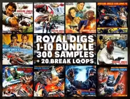 Dave Zeke Royal Digs Volumes 1-10 BUNDLE (300 Prechopped Samples + 20 BONUS Break Loops) [WAV]